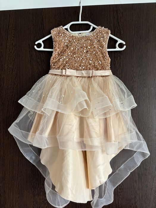 Rochie de fetite, Auriu, 110cm/3-4 ani