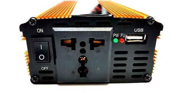 Преобразувател за ток/инвертор, от 12V на 220V, 1500W