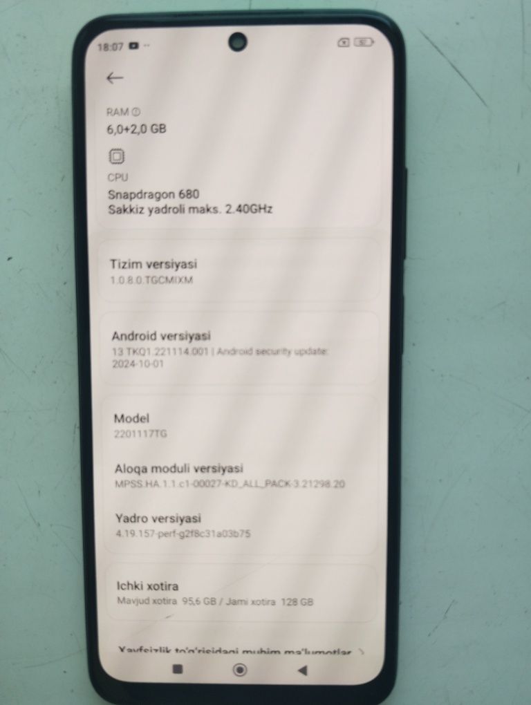 Redmi not 11   8/128