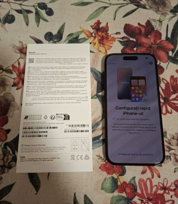 iPhone 16, 100% baterie, garantie 2027, full box, ca nou !!!