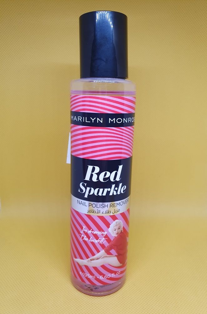 Marilyn Monroe - 195ml Red sparkle nail polish remover dizolvant pt oj