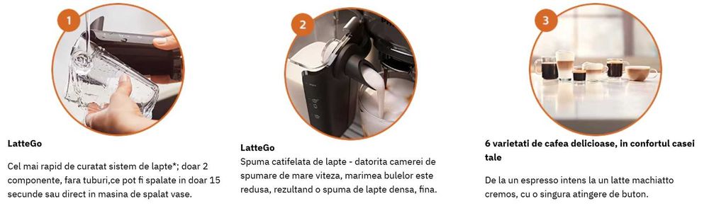 Espressor automat PHILIPS Seria 5000 LatteGo EP5345/10, 1850W, 15 bar