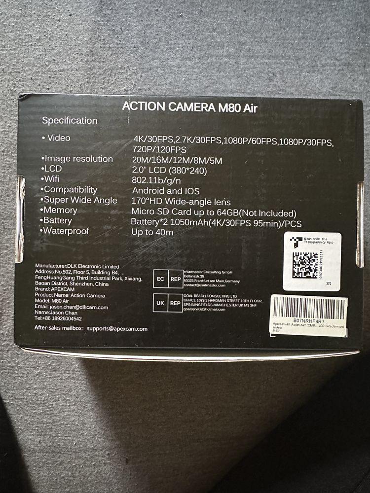 Apexcam Action Camera M8 Air