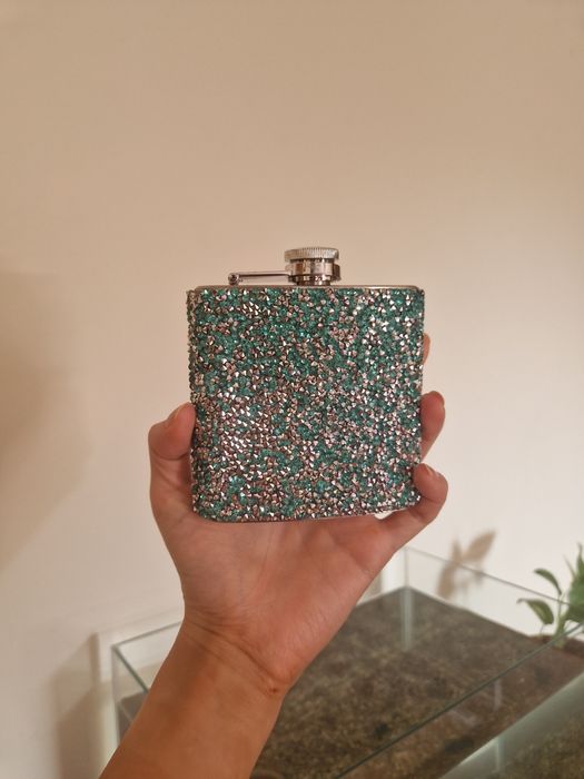 Plosca recipient alcool otel inoxidabil pietricele