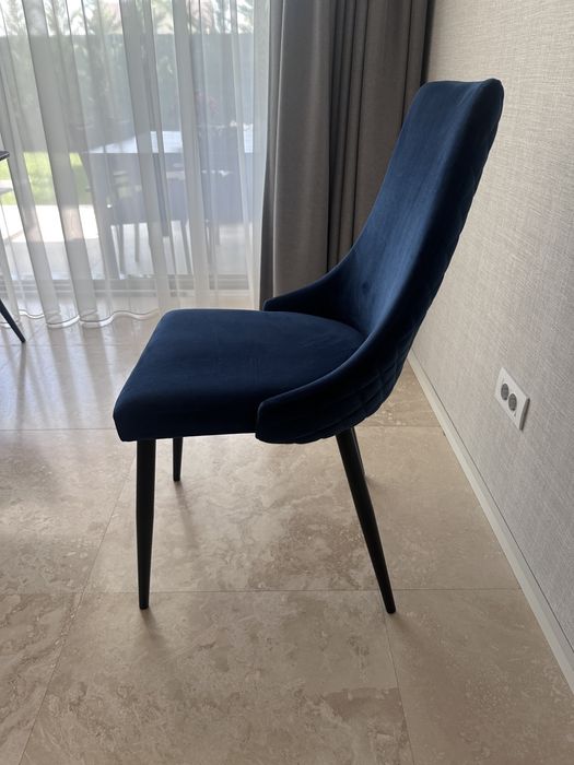 Vand scaun living catifea albastru