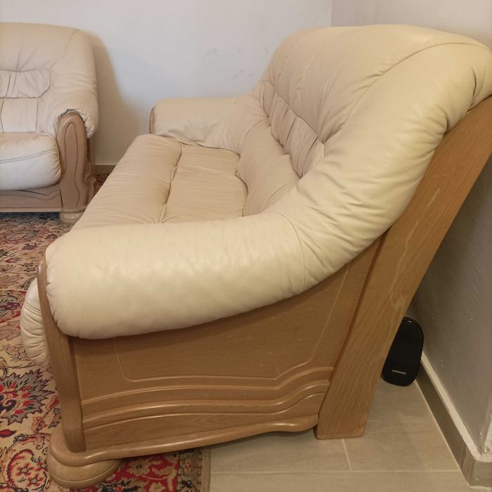 Дивани двойка естествена кожа