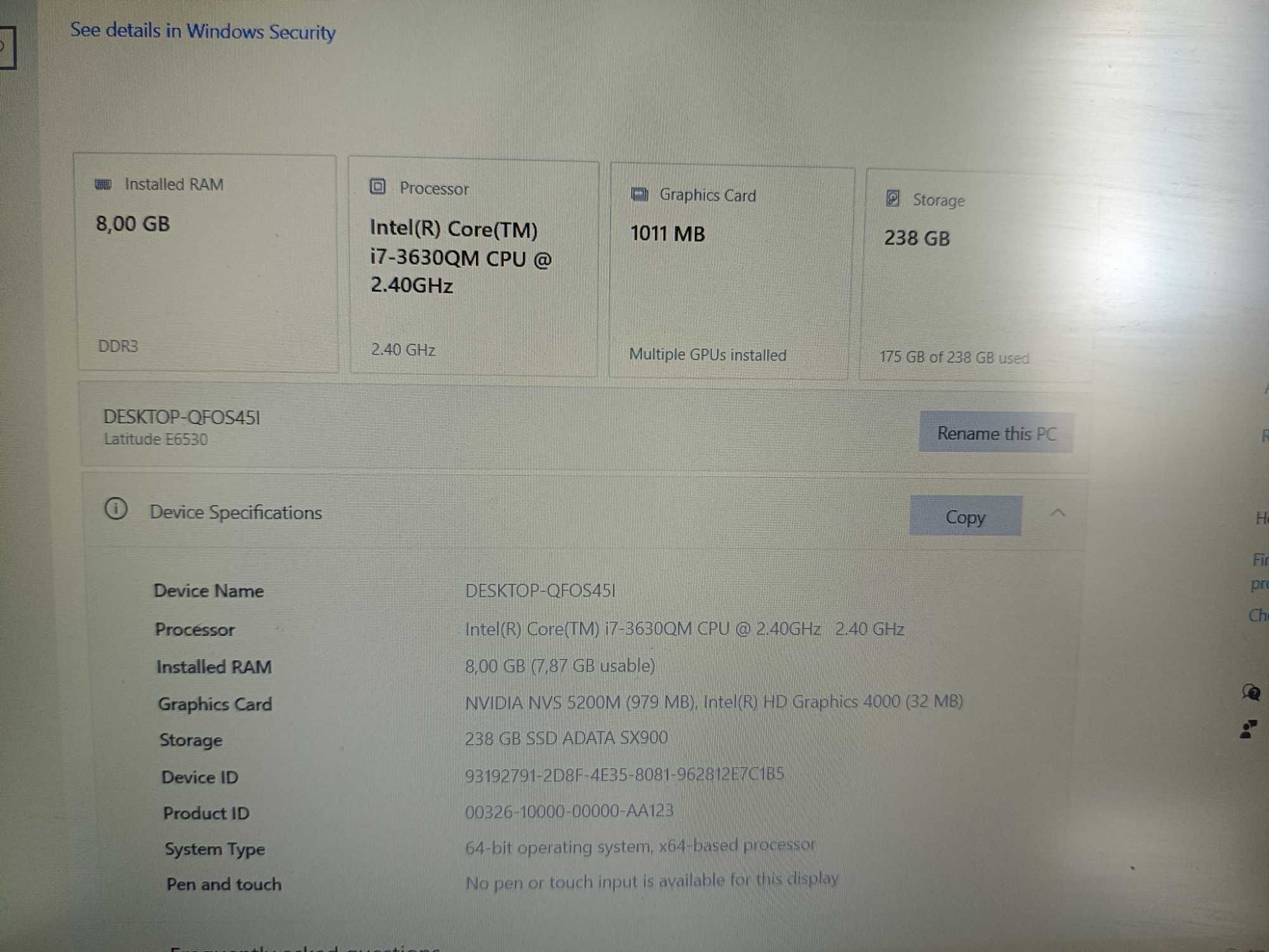 Продавам лаптоп DELL Latitude E6530