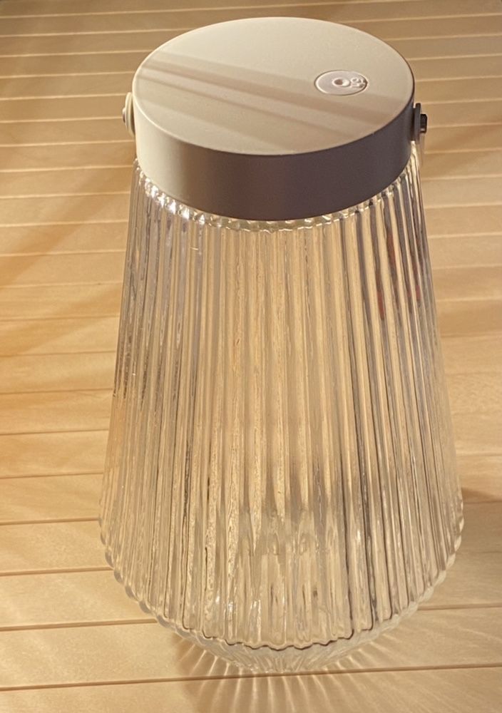 Lampa Led Ikea sticla transparenta cu maner noua sigilata cu baterii