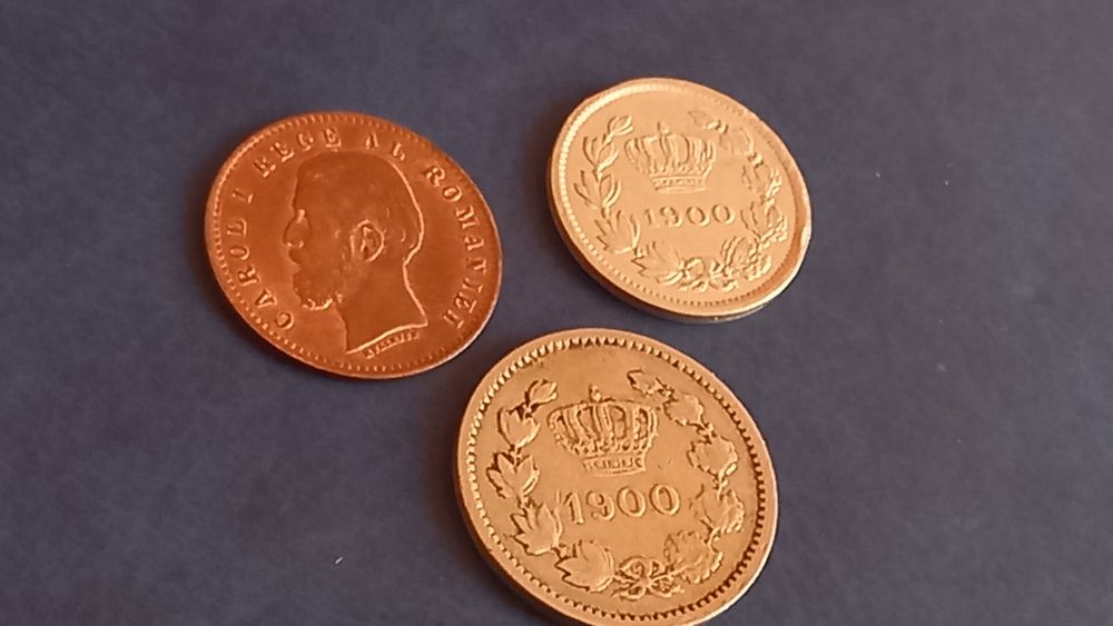 Vand lot 3 monede vechi de colectie an 1900 de 2,5 și 10 bani
