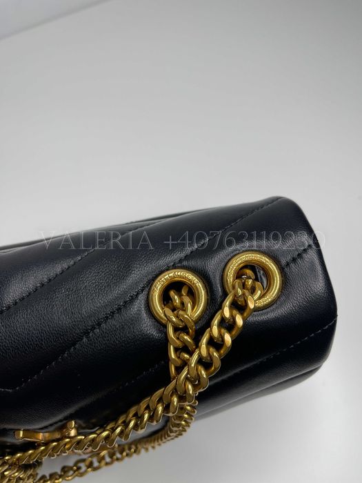 Geanta S3nt L4re4T - Loulou Mediu Negru lant auriu