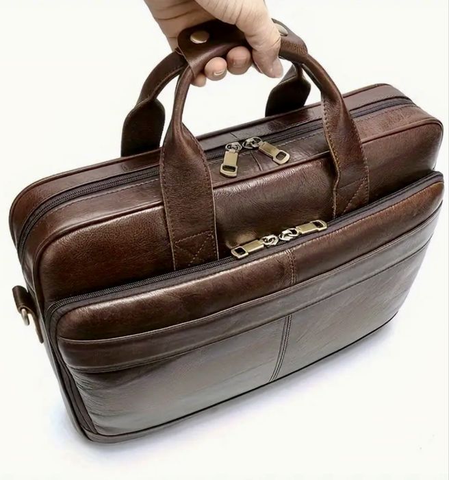 -7%Промоция•Елитна мъжка кожена чанта/Бизнес куфар за лаптоп/пътуване!