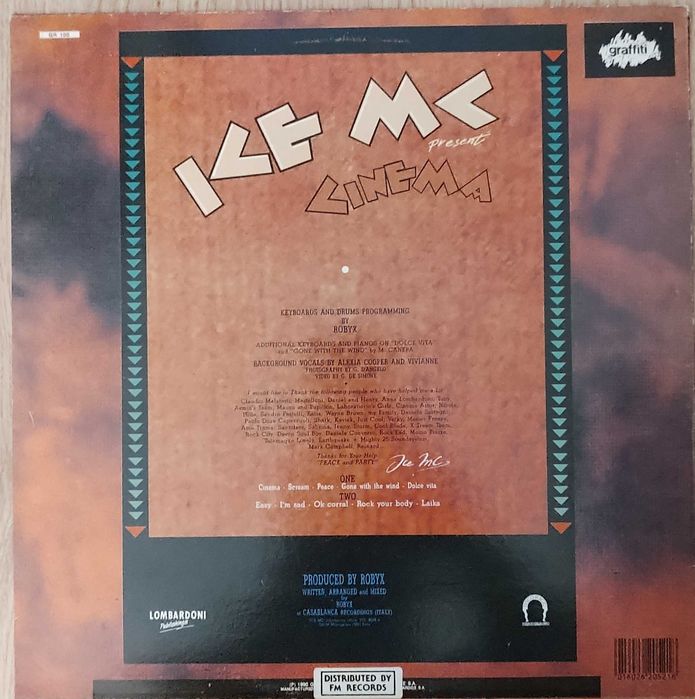 disc vinil LP ICE MC - Cinema (1990)