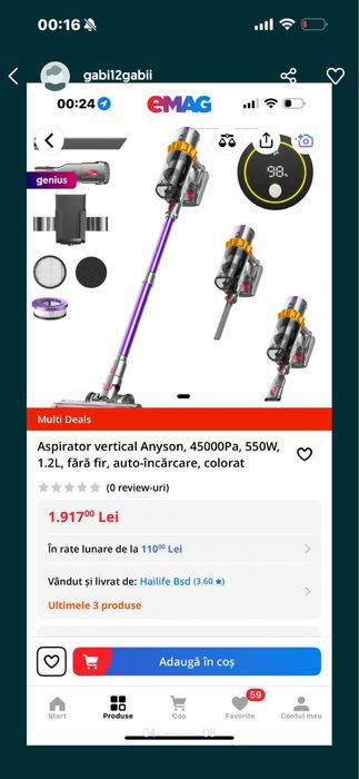 Aspirator vertical fara fir