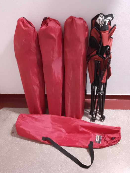 Set de 4 scaune pliabile, cu suport pahar camping drumetie sau pescuit