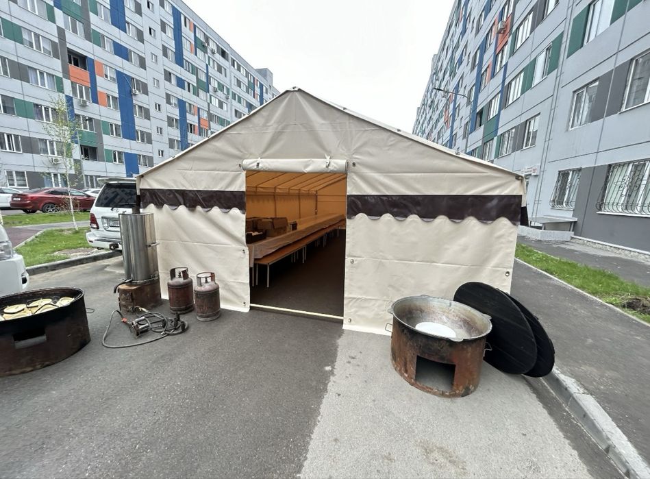 Аренда палаткы с посудамы