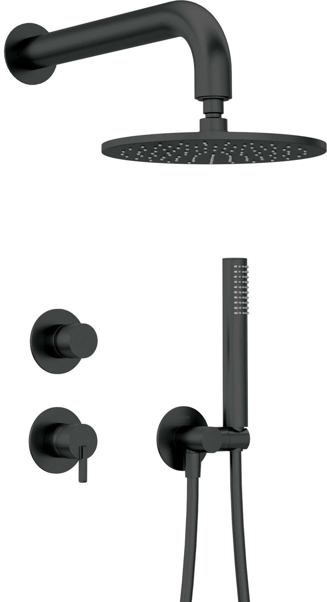 Черен комплект душ за вграждане тип тропически дъж Silia Nero NQS_N9YK
