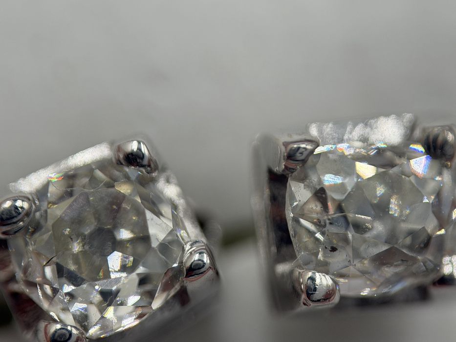 Diamante 1.2 kt Cercei aur 14 k Taitura Old european Cut