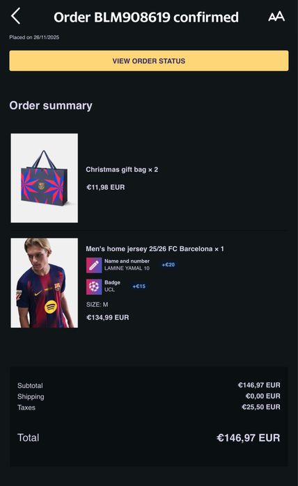 Tricou original FC Barcelona home jersey 25/26 Lamine Yamal