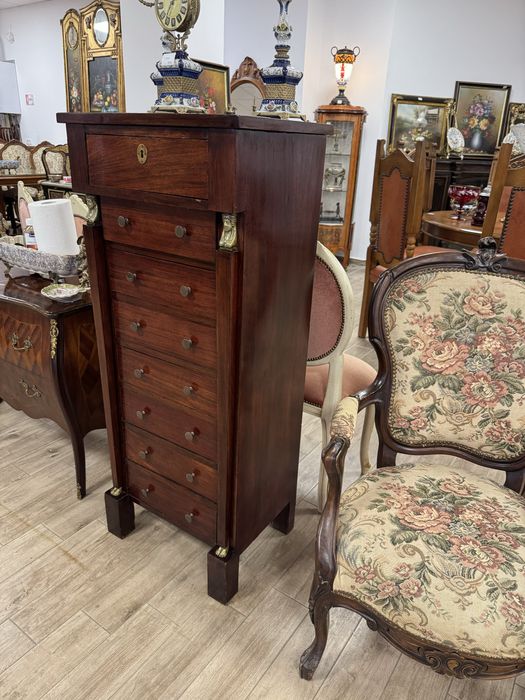 Saptamanal biedermeier din lemn masiv si elemente bronz