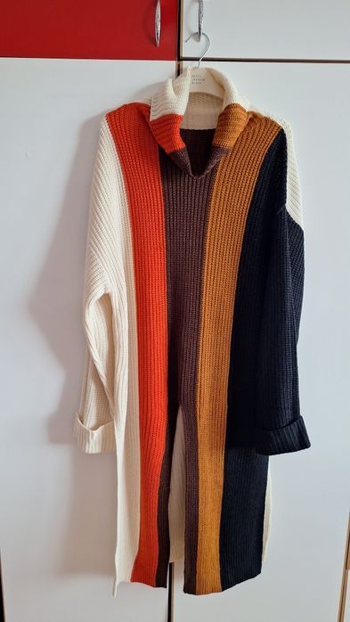 Cardigan lung, gros, maneca lunga