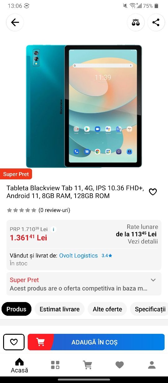 Tableta BlackView Nou-Nouta neutilizata