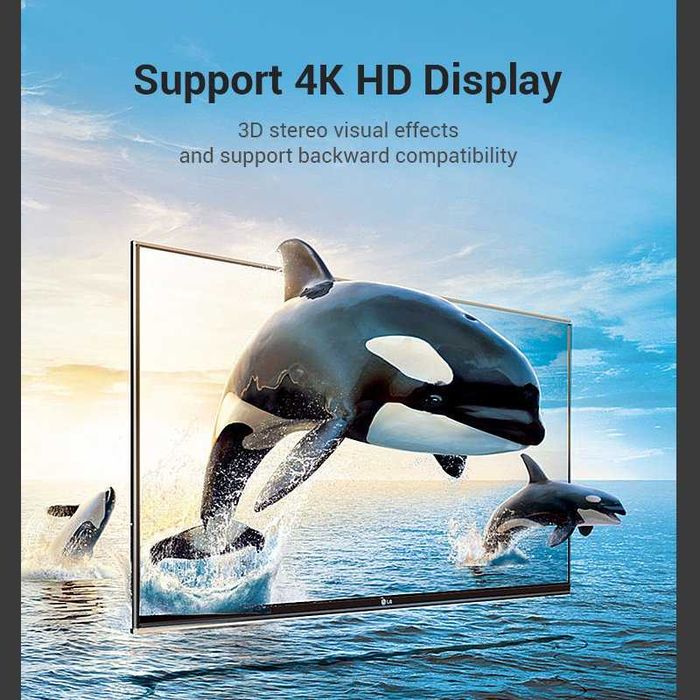 Преходник Адаптер HDMI Мъжко - HDMI Женско Ъглов на 270° Vention AINB0