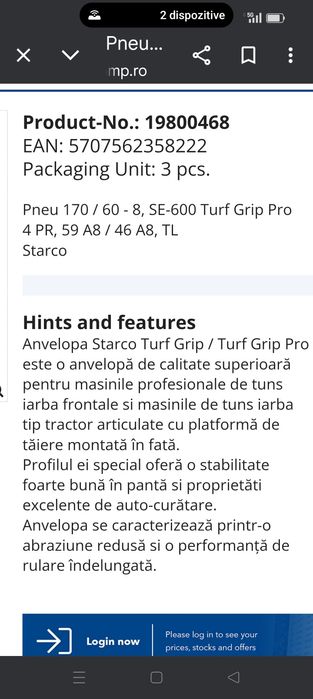 Vând cauciuc pentru tractoras de tuns iarba