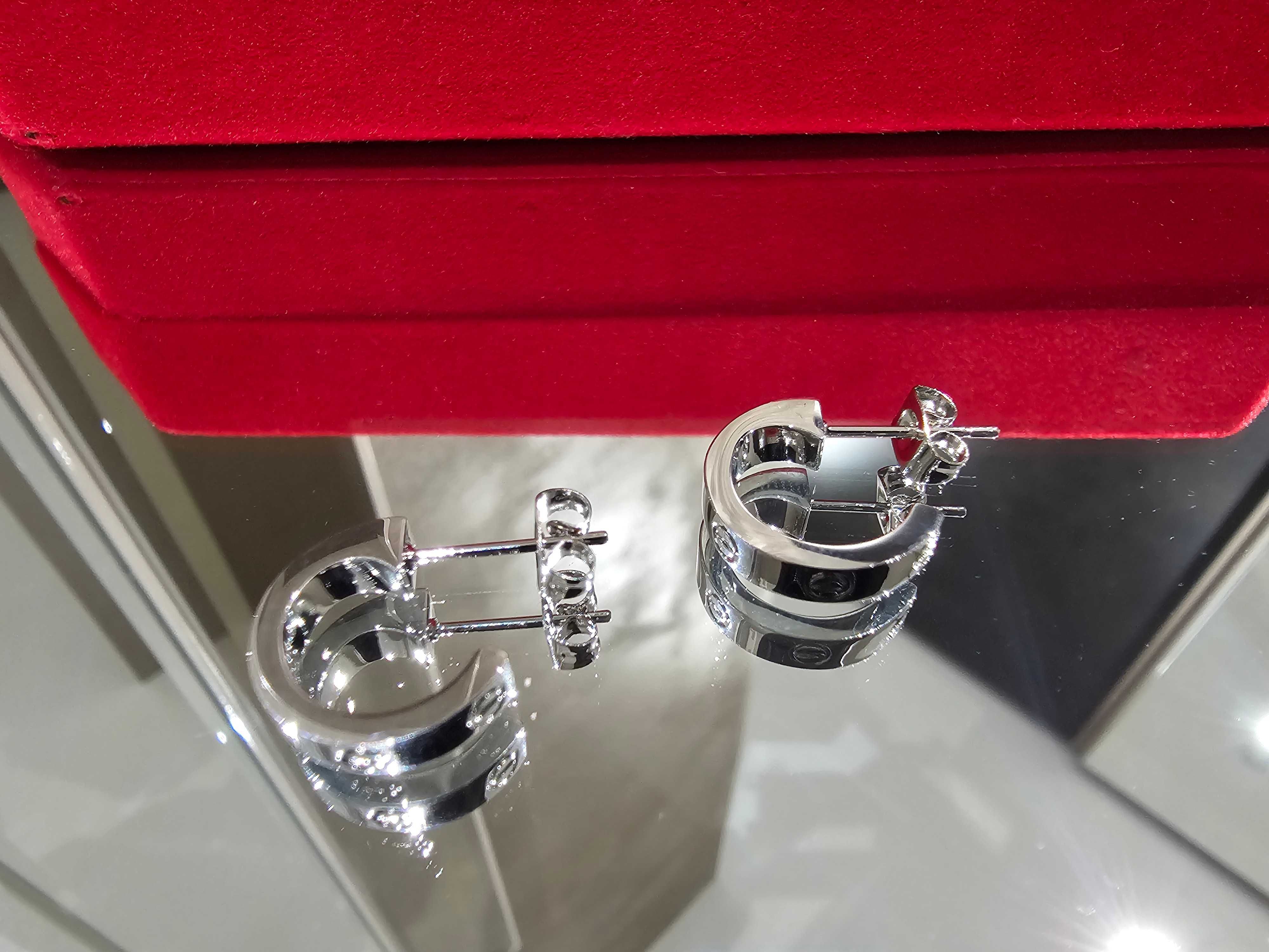 CARTIER Love Silver Hoop Дамски Обеци