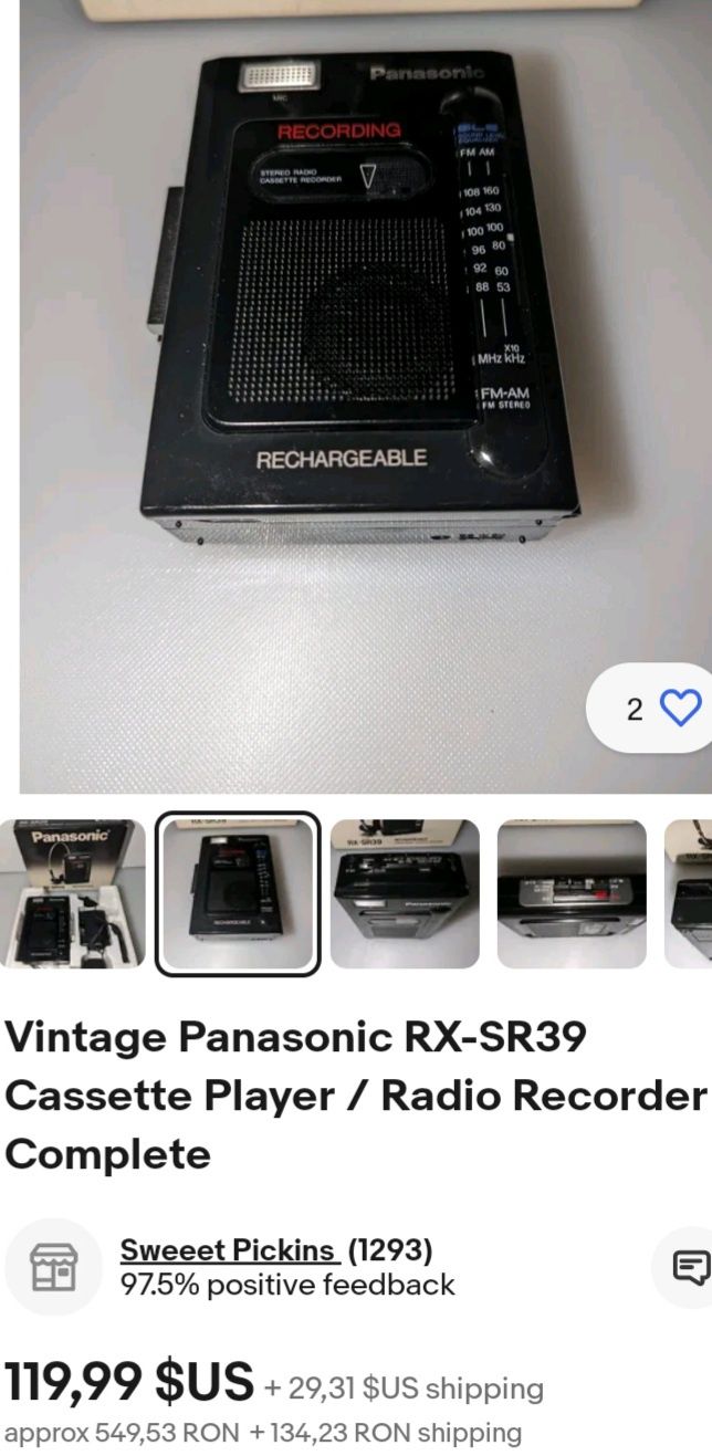 Radiocasetofon Portabil / Walkman Panasonic RX-SR39