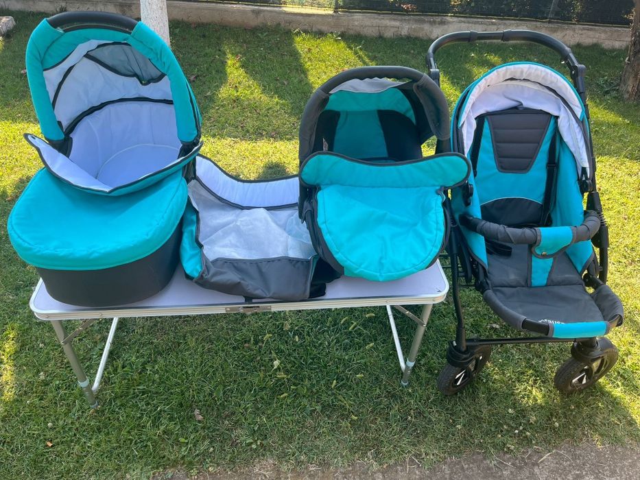 Vand Carucior 3 in 1 Kraus Clasic Turqoise + bicicleta cadou
