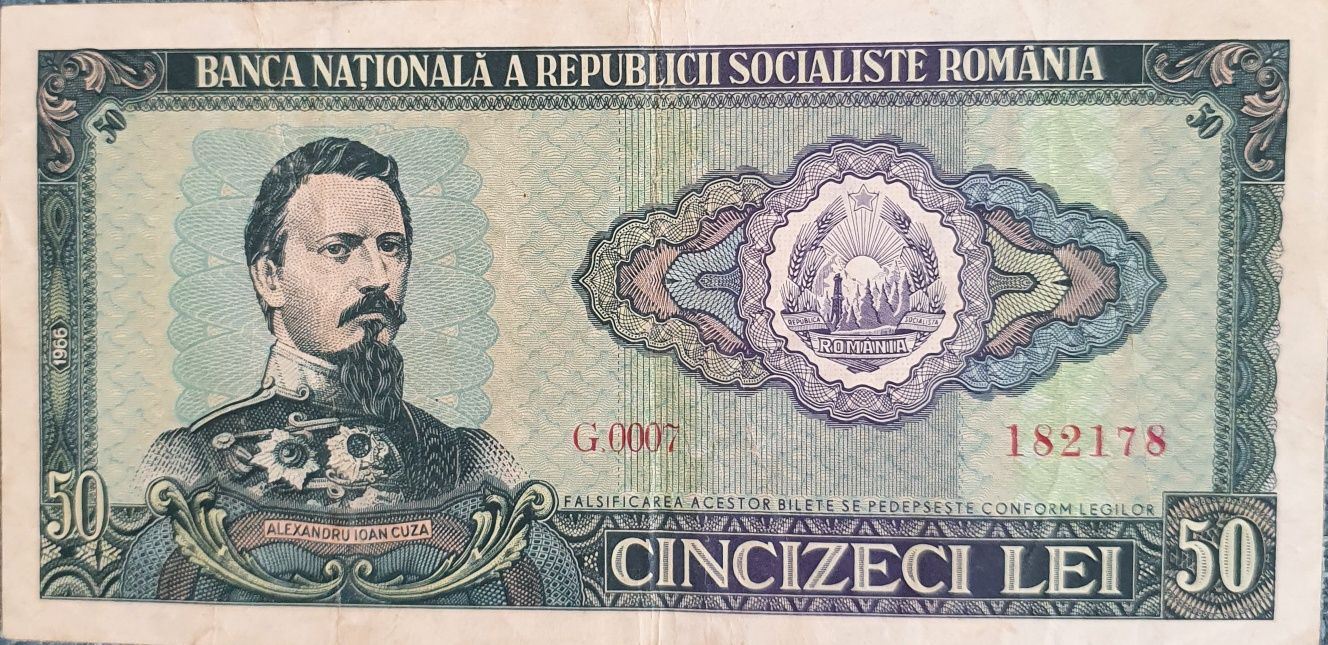 Bancnote 100,50,25,10,5,1 lei - 1966