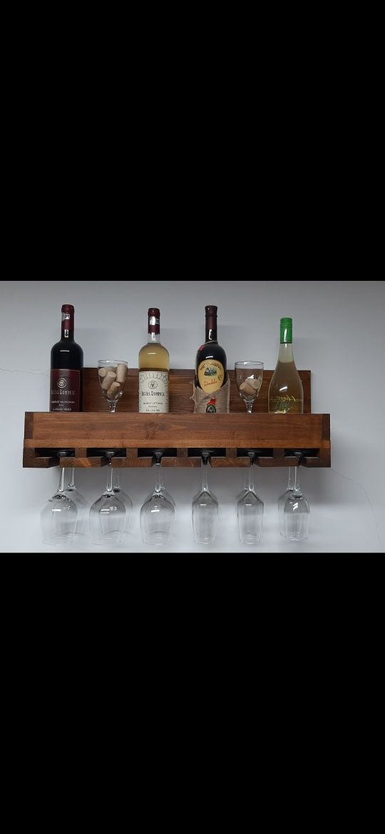 CADOU.Suport personalizat de perete pt pahare si sticle de vin sa