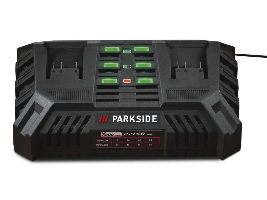 PARKSIDE 20V двойно зарядно за акумулаторни батерии PDSLG 20 B1, 4,5 A