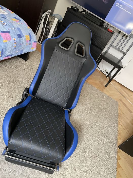 Scaun Gaming Albastru cu Negru