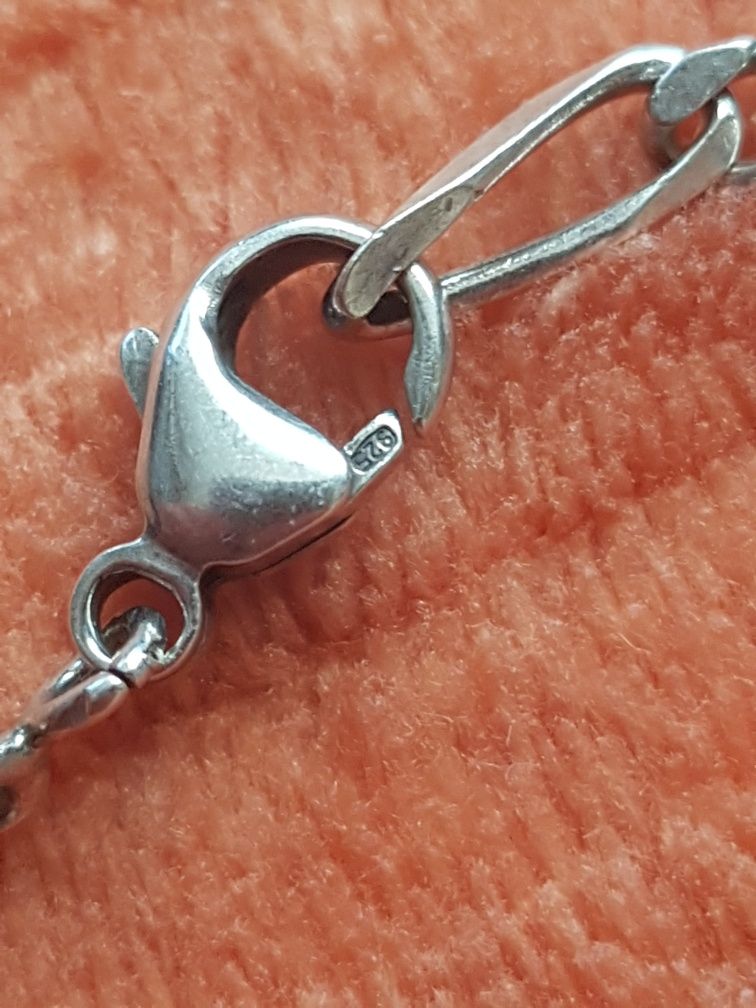 Lant argint 925 Italy,model cartier,3 zale cu una,stare perfectă