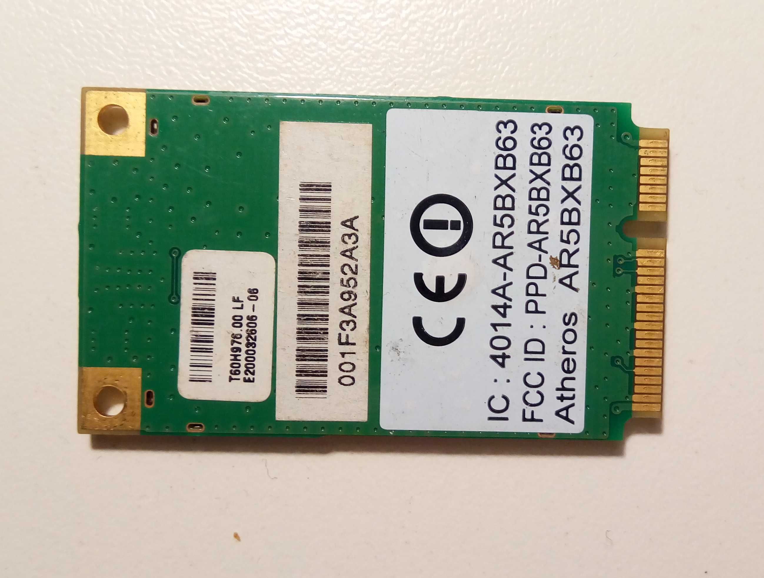 Atheros AR5BXB63, placa de retea wireless miniPCIe 802.11b/g