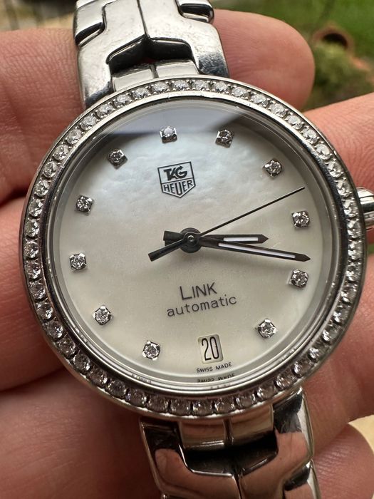 Таг Хоер. Tag Heuer Link дамски часовник. Перла и брилянти