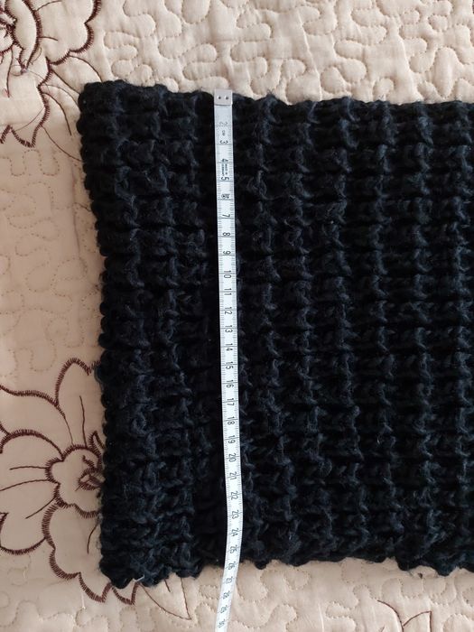 Fular împletit, culoare negru, 110×25