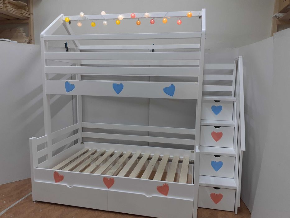 TRANSPORT GRATUIT.Pat etajat-supraetajat din lemn masiv.Cod 3524