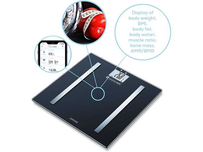 НОВИ! Дигитален Bluetooth kантар Sanitas SBF72 анализатор до 180 кг