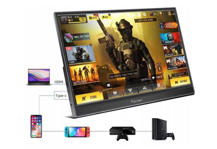 Monitor Portabil Prechen Touchscreen, 15.6 inch, 1080p, , USB-C HDMI