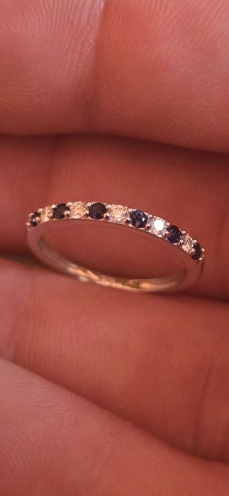 Inel aur safire si diamante naturale