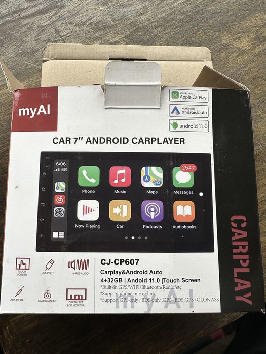 Carplay Android 7inch+камера+GPS