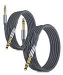 Set 2 cabluri chitara RUXELY, 6, 35 mm, 3 m, stereo, gri