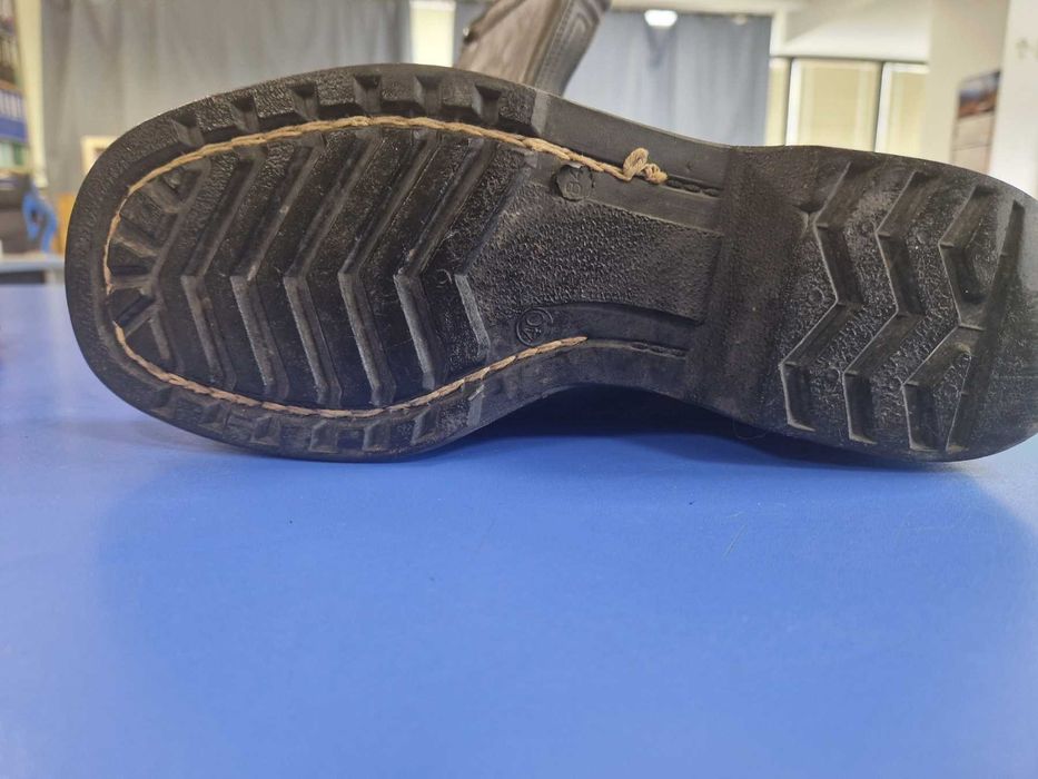 Кубинки черни шити естествена кожа