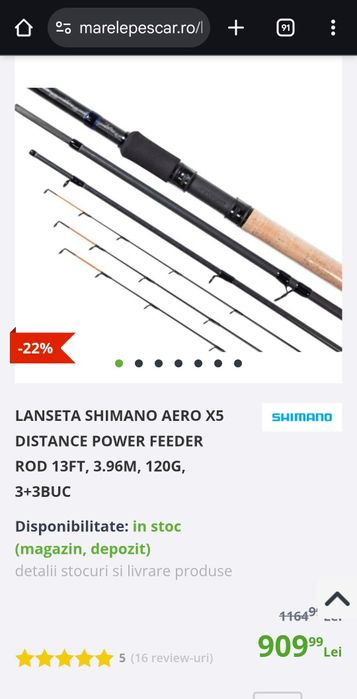 Vand set de 3 lansete Shimano AERO X5 3.6/3.9/4.2 M