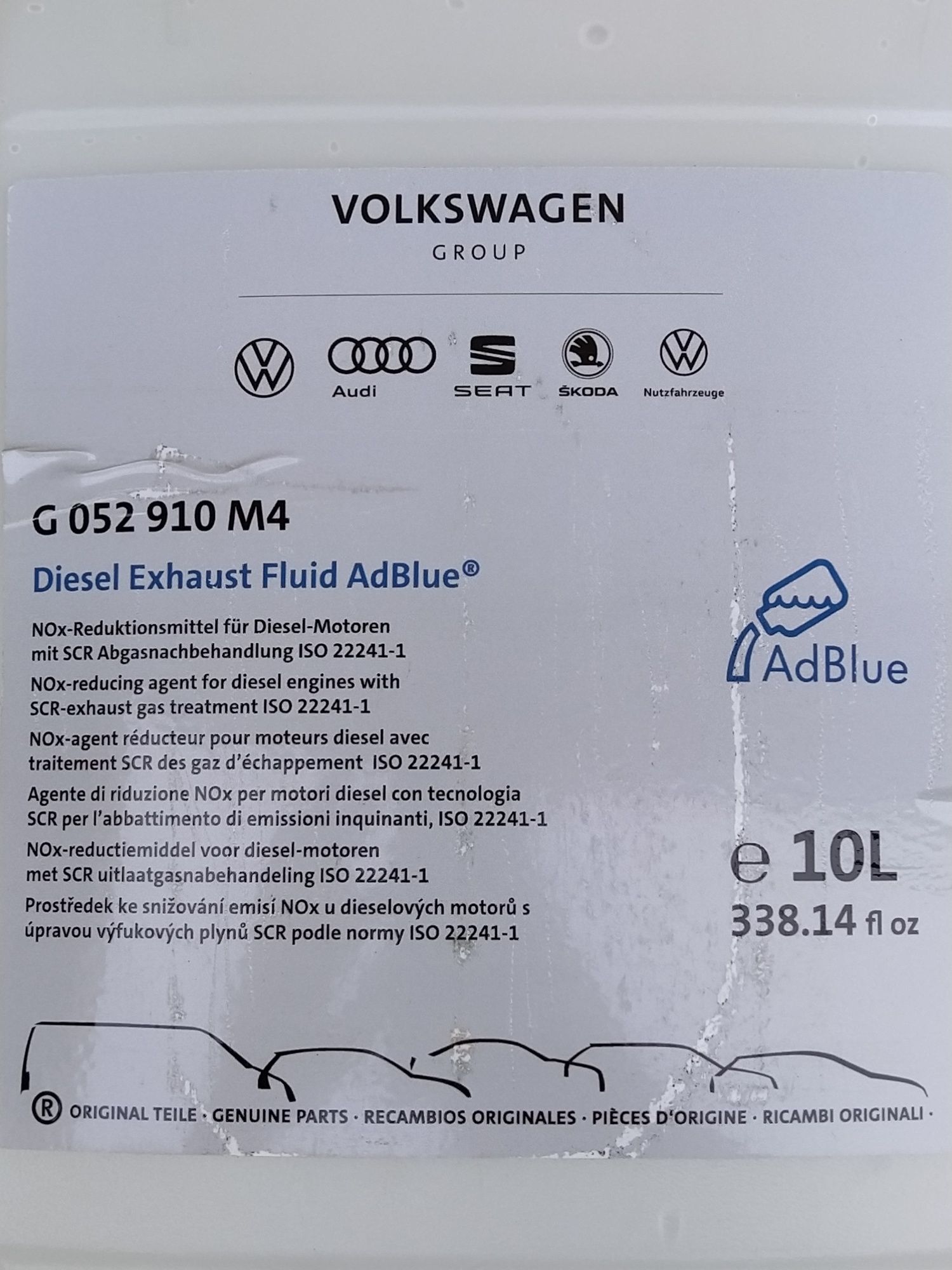 Bidon 10l AdBlue OEM VW SEAT SKODA AUDI G052910M4 Made in Germany