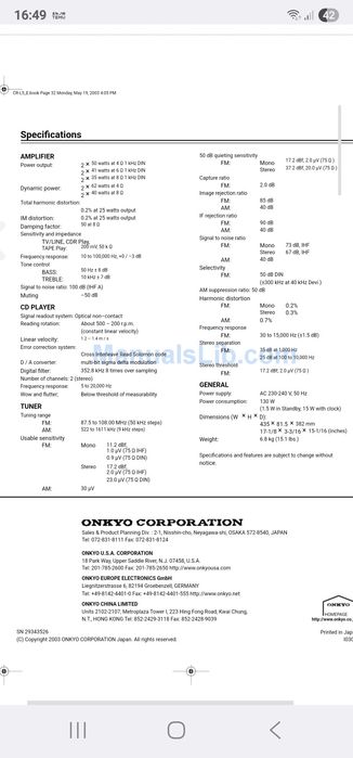 Receiver audio Onkyo CR-L5 cu cd player incorporat.