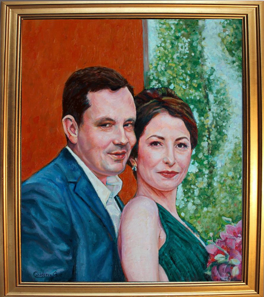Tablou de familie, portret pictat, nasi, tablou de nunta, evenimente
