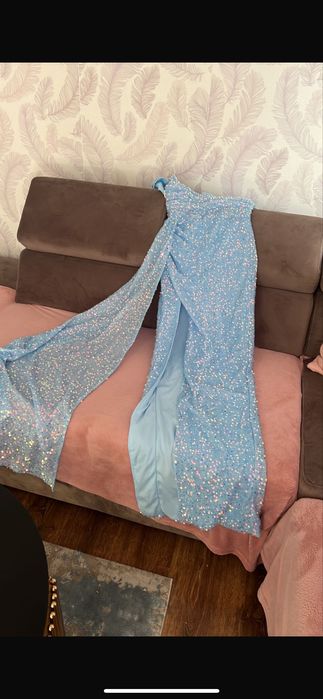 Rochie paiete bleu lunga